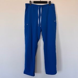 Figs Size M High Waisted Yola Skinny Scrub Pants Royal Blue Zippered Pocket